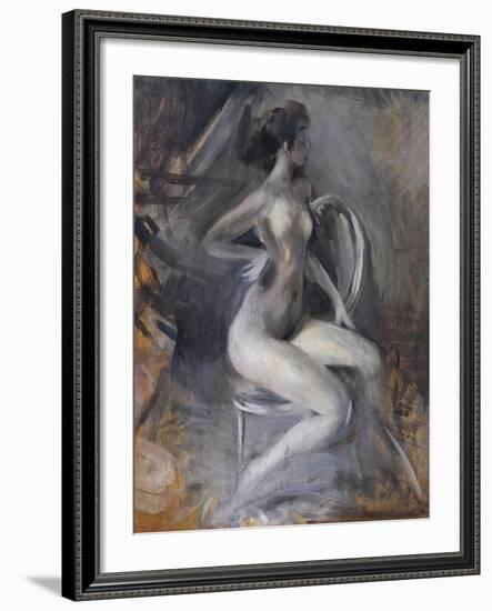 Italy, Ferrara, Dynamic Nude, 1910-null-Framed Giclee Print