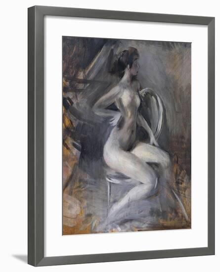 Italy, Ferrara, Dynamic Nude, 1910-null-Framed Giclee Print