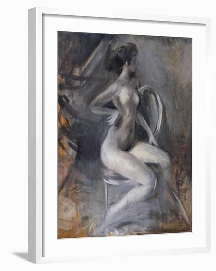 Italy, Ferrara, Dynamic Nude, 1910-null-Framed Giclee Print
