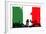 Italy Flag And Silhouettes-bioraven-Framed Art Print