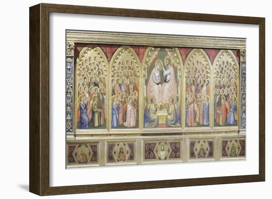 Italy, Florence, Basilica of Holy Cross, Bandini Baroncelli Chapel, Coronation of Virgin, 1328-Giotto di Bondone-Framed Giclee Print