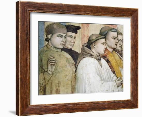 Italy, Florence, Basilica of Holy Cross, Bardi Chapel, Death of St Francis, 1325-1330-Giotto di Bondone-Framed Giclee Print