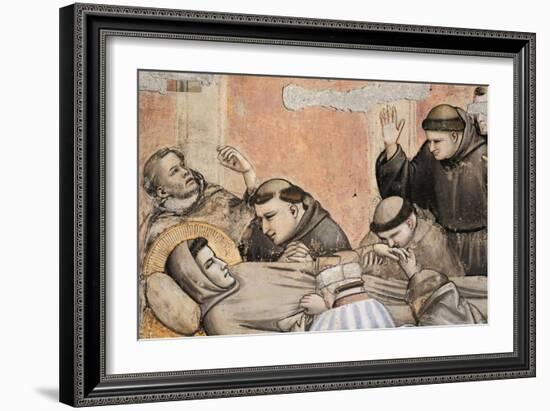 Italy, Florence, Basilica of Holy Cross, Bardi Chapel, Death of St Francis-Giotto di Bondone-Framed Giclee Print