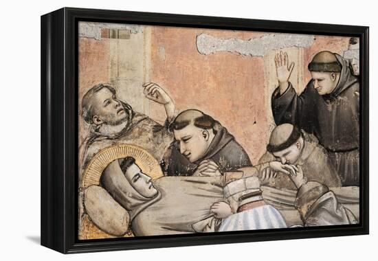 Italy, Florence, Basilica of Holy Cross, Bardi Chapel, Death of St Francis-Giotto di Bondone-Framed Premier Image Canvas