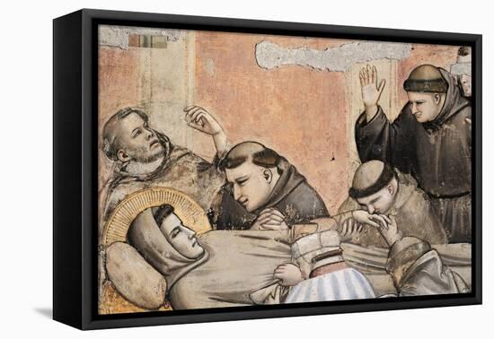 Italy, Florence, Basilica of Holy Cross, Bardi Chapel, Death of St Francis-Giotto di Bondone-Framed Premier Image Canvas