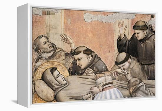 Italy, Florence, Basilica of Holy Cross, Bardi Chapel, Death of St Francis-Giotto di Bondone-Framed Premier Image Canvas