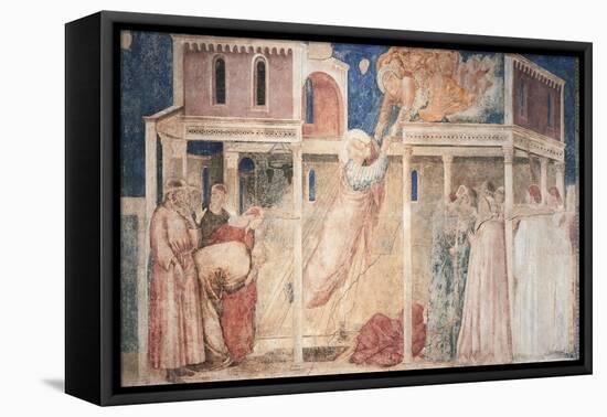 Italy, Florence, Basilica of Holy Cross, Peruzzi Chapel, Stories of John Evangelist: Kidnapping-Giotto di Bondone-Framed Premier Image Canvas