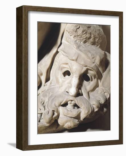 Italy, Florence, Church of San Lorenzo, Night, Detail from Tomb of Giuliano De' Medici, 1525-1534-null-Framed Giclee Print