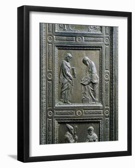 Italy, Florence, Church of San Lorenzo, Old Sacristy, Door with Bronze Relief, 1435-1443-null-Framed Giclee Print