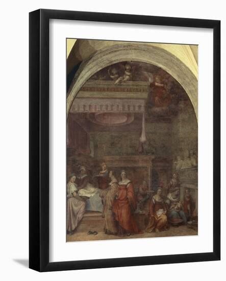 Italy, Florence, Cloister of Votes, Basilica of Most Holy Annunciation, Birth of Virgin, 1514-Andrea del Sarto-Framed Giclee Print