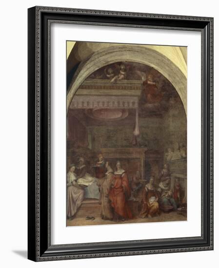 Italy, Florence, Cloister of Votes, Basilica of Most Holy Annunciation, Birth of Virgin, 1514-Andrea del Sarto-Framed Giclee Print