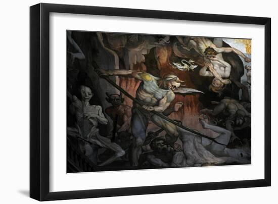 Italy. Florence. Dome of Brunelleschi. Last Judgement, by Giorgio Vasari and Zuccari-Giorgio Vasari-Framed Giclee Print