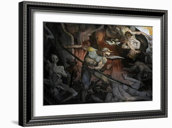 Italy. Florence. Dome of Brunelleschi. Last Judgement, by Giorgio Vasari and Zuccari-Giorgio Vasari-Framed Giclee Print