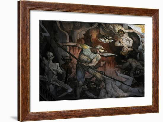 Italy. Florence. Dome of Brunelleschi. Last Judgement, by Giorgio Vasari and Zuccari-Giorgio Vasari-Framed Giclee Print