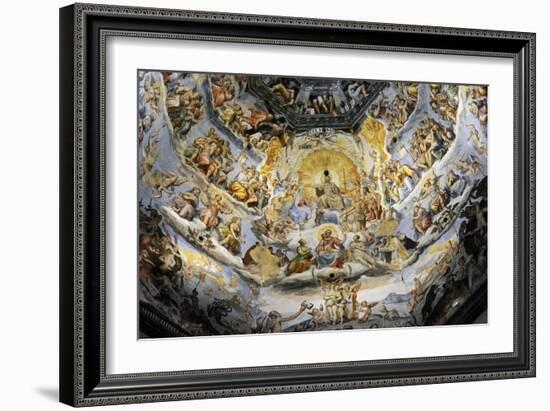 Italy. Florence. Dome of Brunelleschi. Last Judgement, by Giorgio Vasari and Zuccari-Giorgio Vasari-Framed Giclee Print