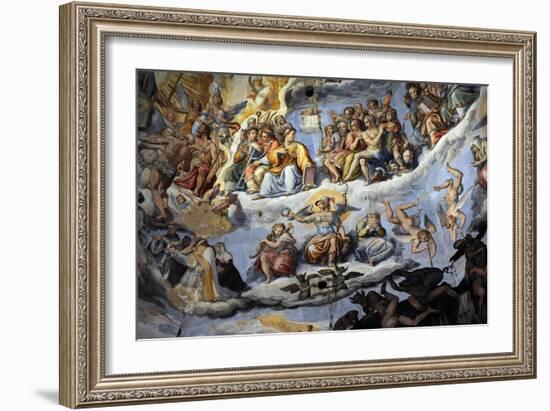 Italy. Florence. Dome of Brunelleschi. Last Judgement, by Giorgio Vasari and Zuccari-Giorgio Vasari-Framed Giclee Print