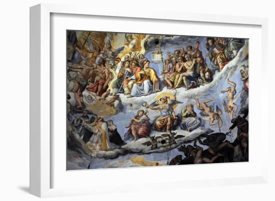 Italy. Florence. Dome of Brunelleschi. Last Judgement, by Giorgio Vasari and Zuccari-Giorgio Vasari-Framed Giclee Print