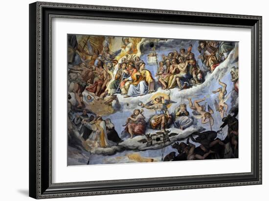 Italy. Florence. Dome of Brunelleschi. Last Judgement, by Giorgio Vasari and Zuccari-Giorgio Vasari-Framed Giclee Print