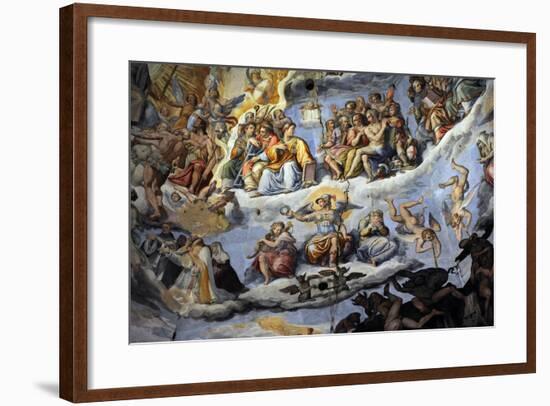 Italy. Florence. Dome of Brunelleschi. Last Judgement, by Giorgio Vasari and Zuccari-Giorgio Vasari-Framed Giclee Print