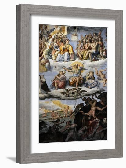 Italy. Florence. Dome of Brunelleschi. Last Judgement, by Giorgio Vasari and Zuccari-Giorgio Vasari-Framed Giclee Print