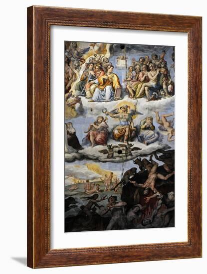 Italy. Florence. Dome of Brunelleschi. Last Judgement, by Giorgio Vasari and Zuccari-Giorgio Vasari-Framed Giclee Print