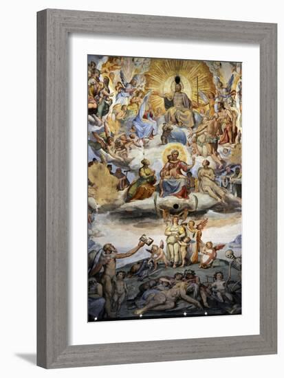 Italy. Florence. Dome of Brunelleschi. Last Judgement, by Giorgio Vasari and Zuccari-Giorgio Vasari-Framed Giclee Print