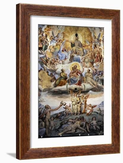 Italy. Florence. Dome of Brunelleschi. Last Judgement, by Giorgio Vasari and Zuccari-Giorgio Vasari-Framed Giclee Print