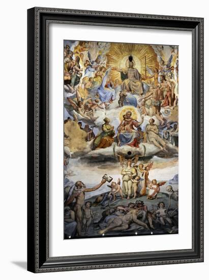 Italy. Florence. Dome of Brunelleschi. Last Judgement, by Giorgio Vasari and Zuccari-Giorgio Vasari-Framed Giclee Print