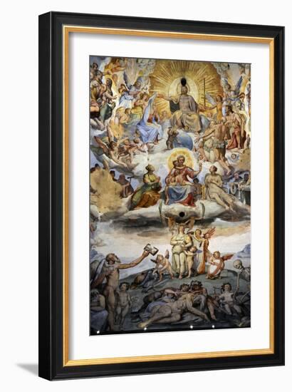 Italy. Florence. Dome of Brunelleschi. Last Judgement, by Giorgio Vasari and Zuccari-Giorgio Vasari-Framed Giclee Print