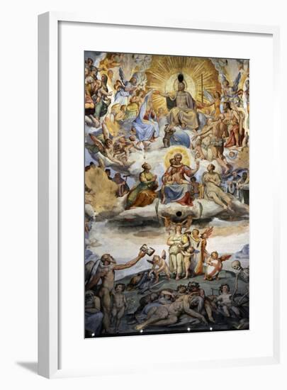 Italy. Florence. Dome of Brunelleschi. Last Judgement, by Giorgio Vasari and Zuccari-Giorgio Vasari-Framed Giclee Print