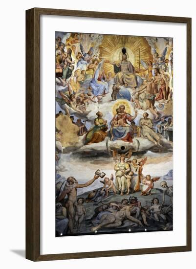 Italy. Florence. Dome of Brunelleschi. Last Judgement, by Giorgio Vasari and Zuccari-Giorgio Vasari-Framed Giclee Print