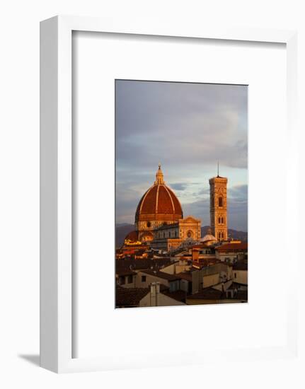 Italy, Florence, Main Duomo with evening's last light.-Terry Eggers-Framed Photographic Print