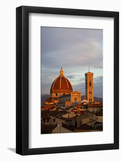 Italy, Florence, Main Duomo with evening's last light.-Terry Eggers-Framed Photographic Print
