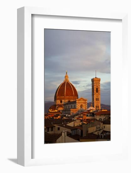 Italy, Florence, Main Duomo with evening's last light.-Terry Eggers-Framed Photographic Print