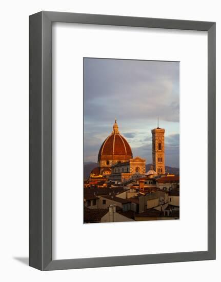 Italy, Florence, Main Duomo with evening's last light.-Terry Eggers-Framed Photographic Print