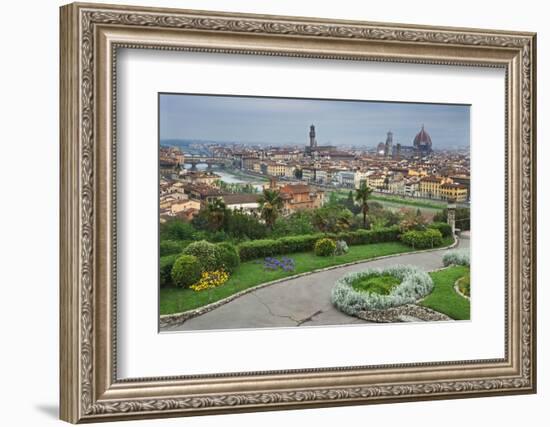 Italy, Florence. Overview of city and Arno River.-Jaynes Gallery-Framed Photographic Print