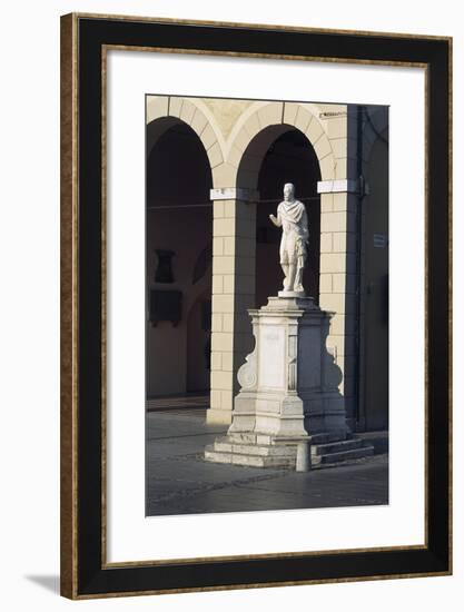 Italy, Friuli-Venezia Giulia, Palmanova, Piazza Grande, Statue of Provveditore Marcantonio Barbaro-null-Framed Giclee Print