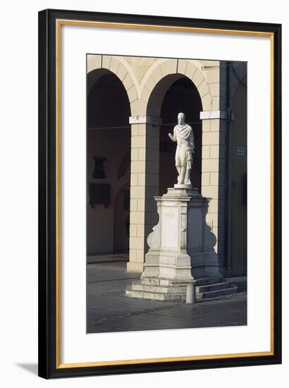 Italy, Friuli-Venezia Giulia, Palmanova, Piazza Grande, Statue of Provveditore Marcantonio Barbaro-null-Framed Giclee Print