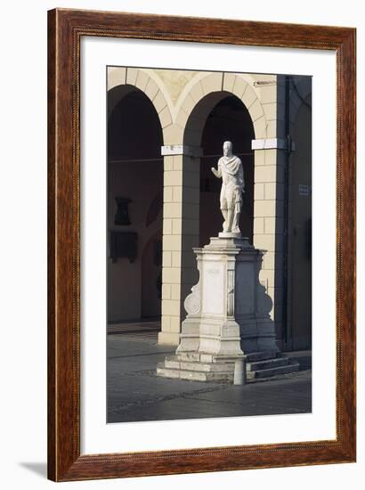 Italy, Friuli-Venezia Giulia, Palmanova, Piazza Grande, Statue of Provveditore Marcantonio Barbaro-null-Framed Giclee Print