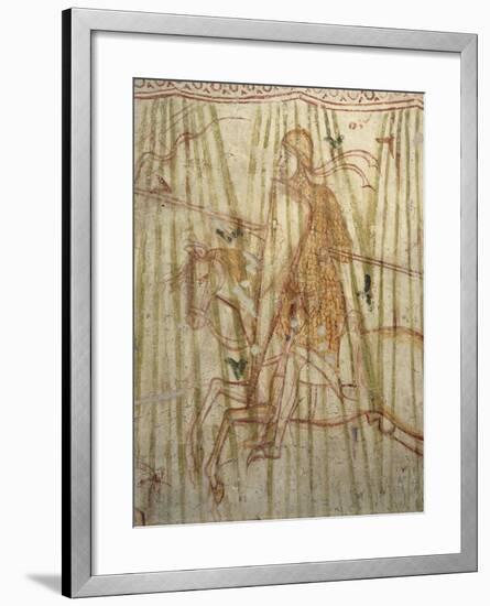 Italy, Friuli Venezia Giulia Region, Aquileia, Cathedral, Crypt, Fresco with Knight-null-Framed Giclee Print