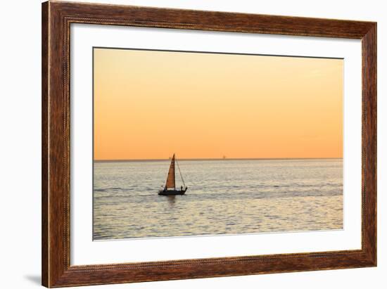 Italy, Friuli Venezia Giulia, Trieste, Boat at Sunset-Andrea Pavan-Framed Photographic Print