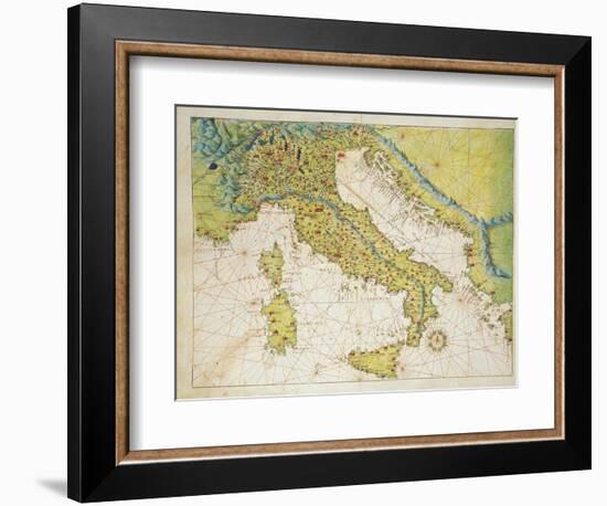 Italy, from Atlas of the World in Thirty-Three Maps, 1553-Battista Agnese-Framed Giclee Print