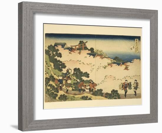 Italy, Genoa, Cherry Blossoms in Yoshino-Katsushika Hokusai-Framed Giclee Print