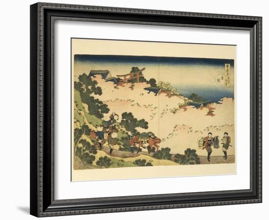 Italy, Genoa, Cherry Blossoms in Yoshino-Katsushika Hokusai-Framed Giclee Print