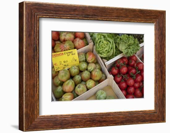 Italy, Genoa Province, Rapallo. Fresh produce in outdoor market-Alan Klehr-Framed Photographic Print