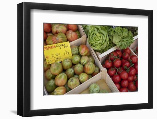 Italy, Genoa Province, Rapallo. Fresh produce in outdoor market-Alan Klehr-Framed Photographic Print
