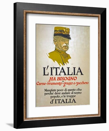 Italy Has Need of Meat, Wheat, Fat, and Sugar, 1917-George Illian-Framed Premium Giclee Print