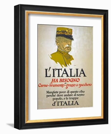 Italy Has Need of Meat, Wheat, Fat, and Sugar, 1917-George Illian-Framed Premium Giclee Print