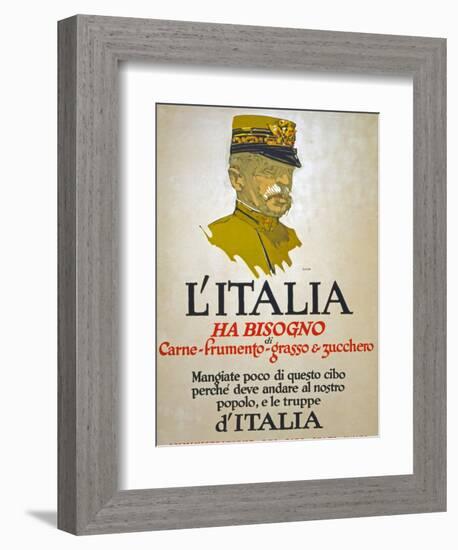 Italy Has Need of Meat, Wheat, Fat, and Sugar, 1917-George Illian-Framed Giclee Print