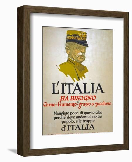 Italy Has Need of Meat, Wheat, Fat, and Sugar, 1917-George Illian-Framed Giclee Print